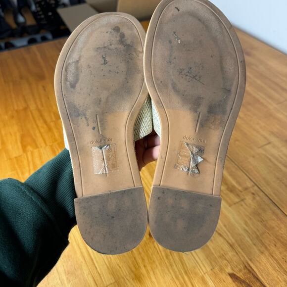 Dolce Vita Albey Slide Sandals Tweed Fabric Buckle Open Toe Size 8 - Picture 4 of 6